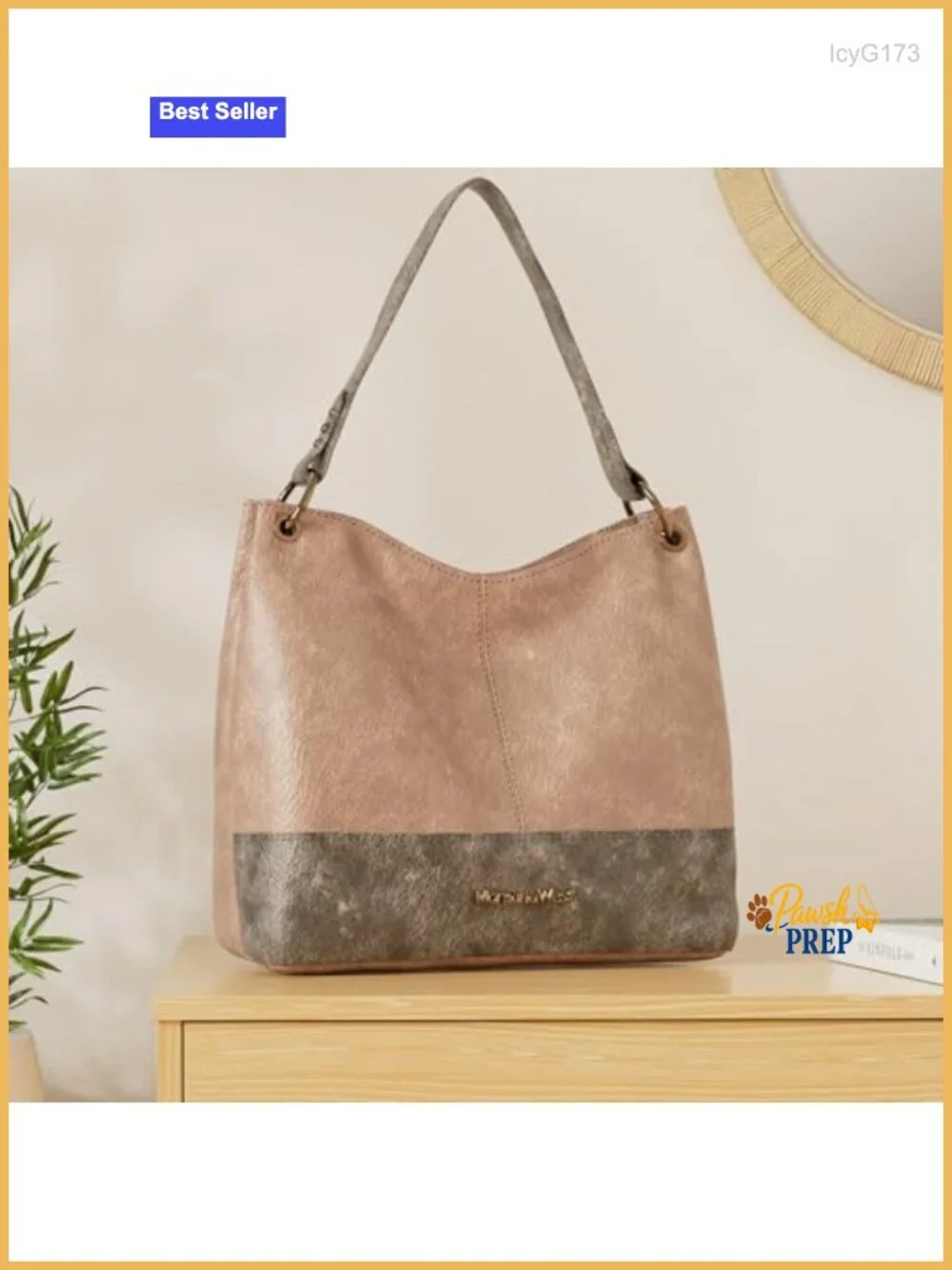 Hobo Bag Slouchy Shoulder Tote Vegan Leather Zip-top Anti-theft 3 Pockets
